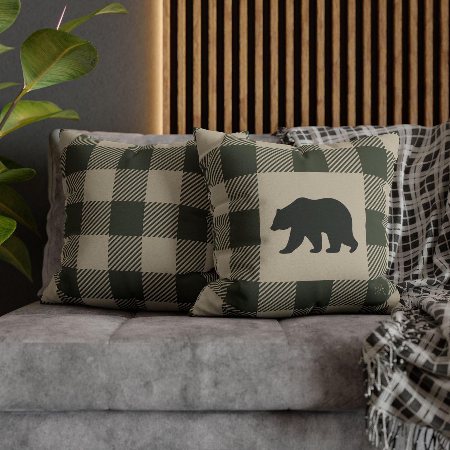 Housse de coussin | Ours - Vert