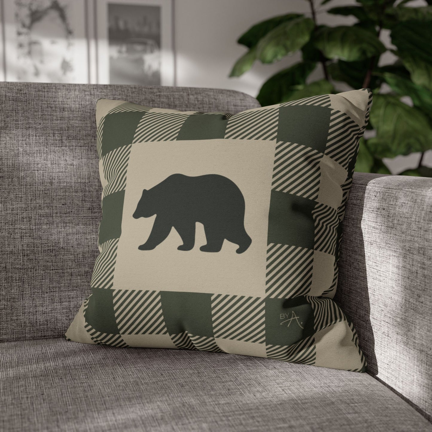 Housse de coussin | Ours - Vert