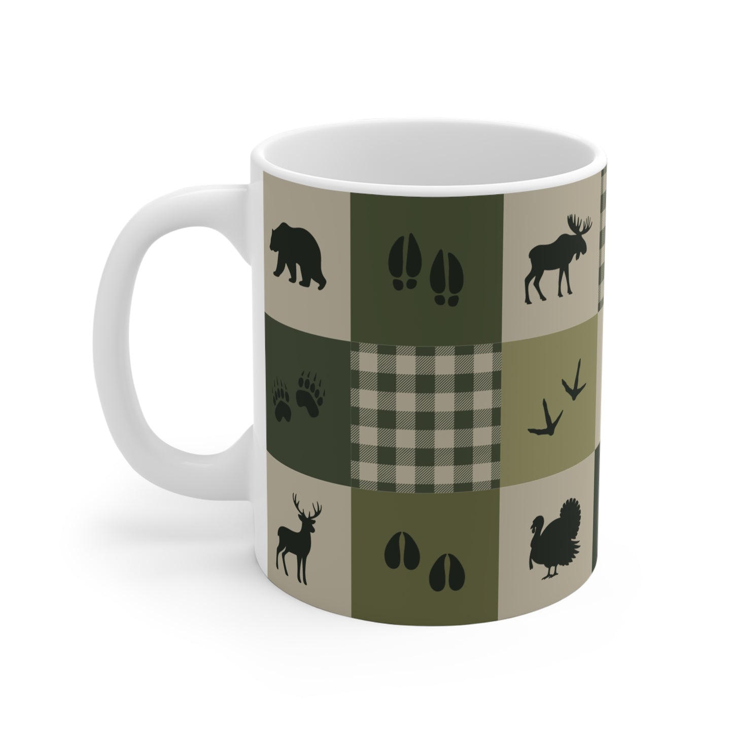 Tasse à café 11 oz | Animaux de la forêt - Vert