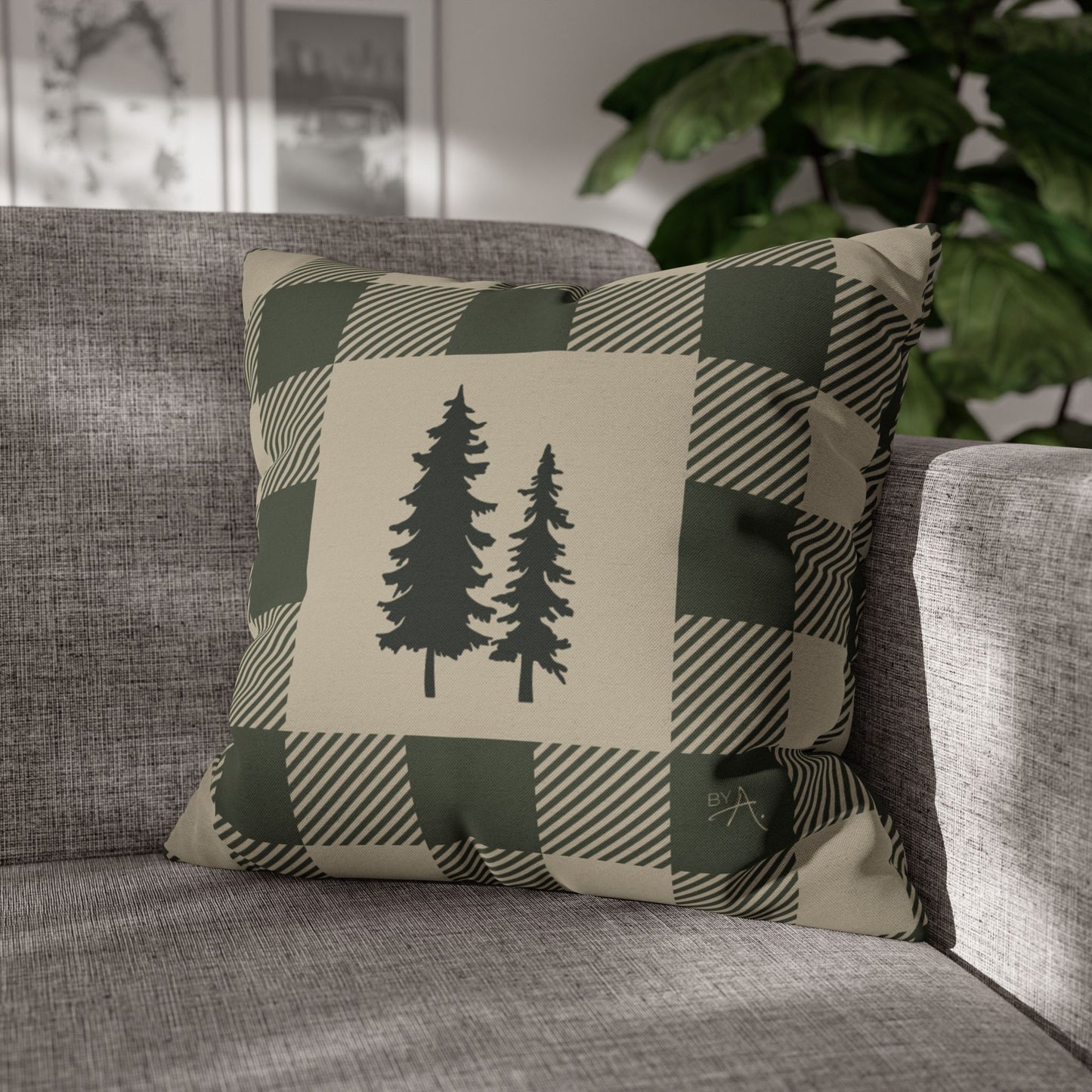Housse de coussin | Sapins - Vert