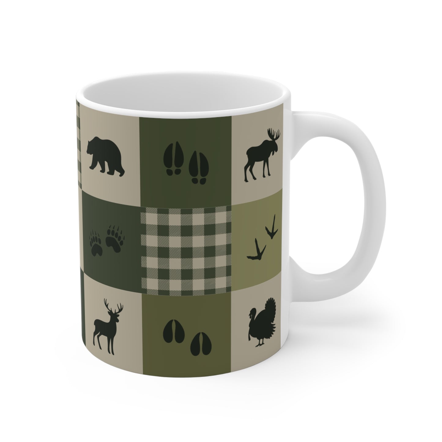 Tasse à café 11 oz | Animaux de la forêt - Vert