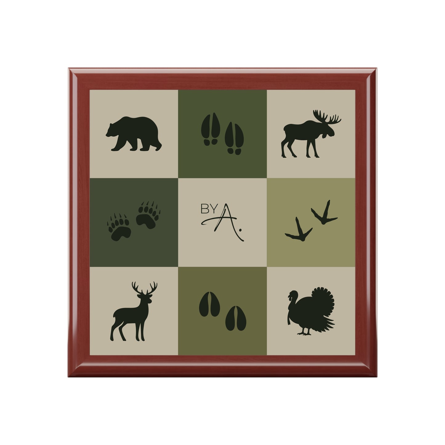 Boite à bijoux | Animaux de la forêt - Vert