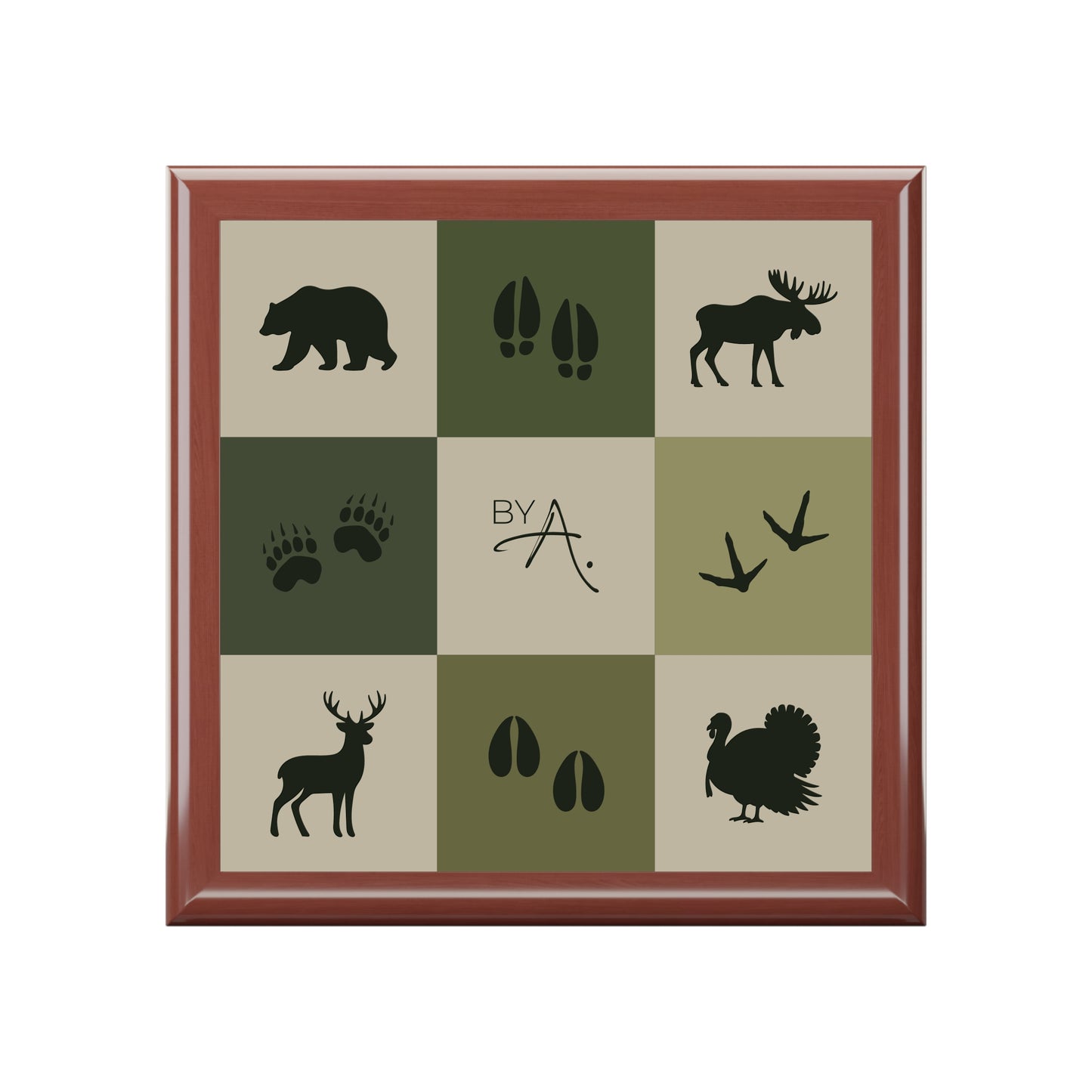 Boite à bijoux | Animaux de la forêt - Vert